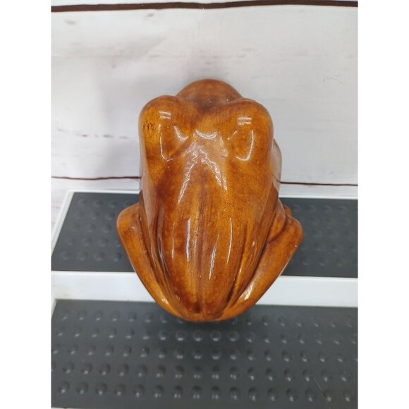 Vintage Wide Mouth Ceramic Frog Kitchen Sponge‎ Scrubber Holder Brown - Picture 4 of 5